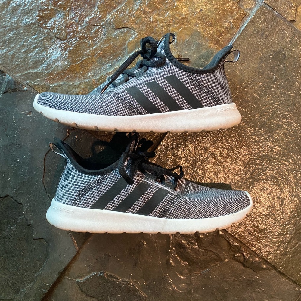 Adidas Black and Gray Cloudfoam Comfort Sneakers